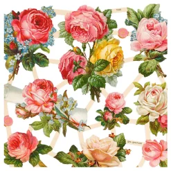 Vintage Plaatjes Rozen, 2 Vellen