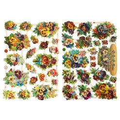 Vintage Plaatjes Viooltje, 2 Vellen