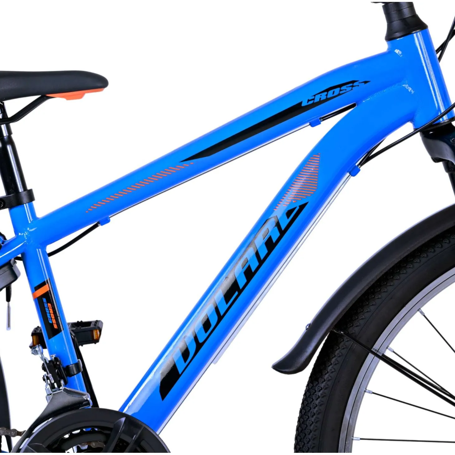 Volare Cross Fiets - 24" - Blauw - 18 versnellingen - Twee h