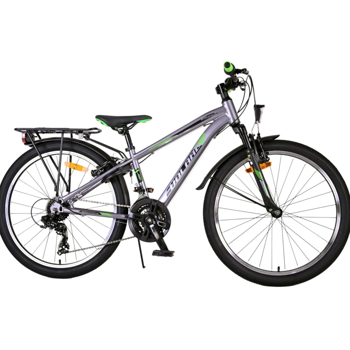 Volare Cross Fiets - 24" - Grijs - 18 versnellingen - Twee h