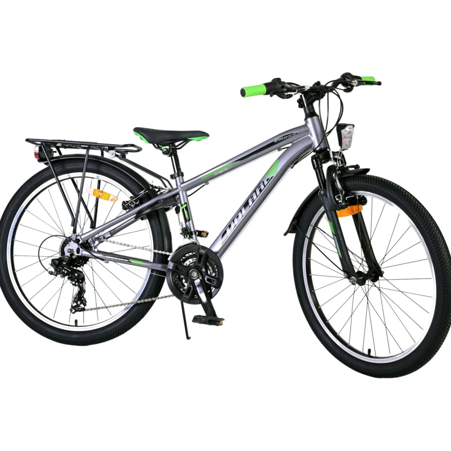 Volare Cross Fiets - 24" - Grijs - 18 versnellingen - Twee h