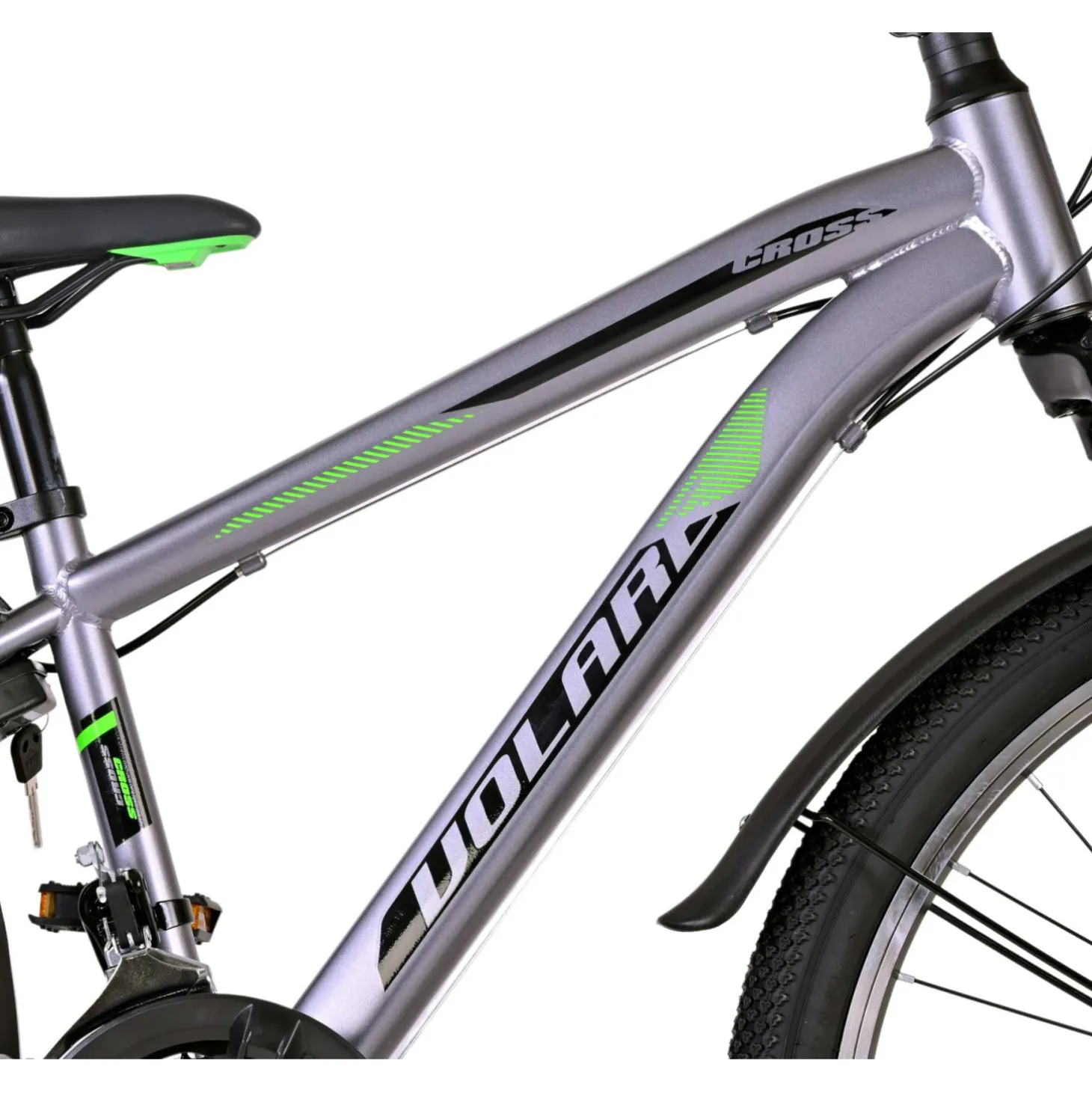 Volare Cross Fiets - 24" - Grijs - 18 versnellingen - Twee h