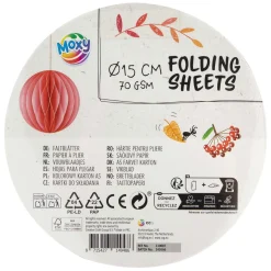 Vouwblaadjes Rond 15cm, 100 Vellen 10 Kleuren