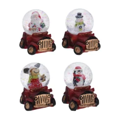 Waterbal Kerstfiguur in Auto, 6,5cm