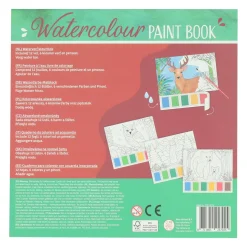 Waterverfkleurblok Volwassenen - Bosdieren - incl Penseel en 6 kleuren waterverf