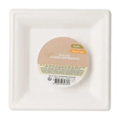 Wegwerpbordjes Vierkant 16cm, 8st.