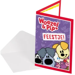 Woezel & Pip Uitnodigingen, 8st.