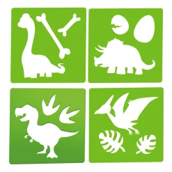 World of Dinosaurs Stoepkrijt Dino met Sjablonen, 10dlg.