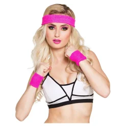 Zweetbanden Neon Roze, 3st.